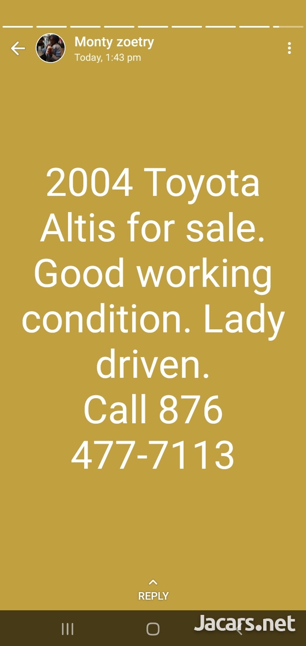 Toyota Corolla Altis 1,8L 2004