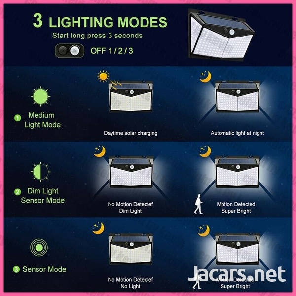 208 LED PIR Motion Sensor Solar Power Wall Lights For Homes Businesses Outdoor-3
