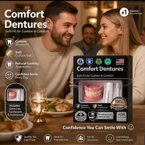 New Moldable Silicone Denture Set Upper Lower Natural Ivory False Teeth Kit Inst, Saint Catherine