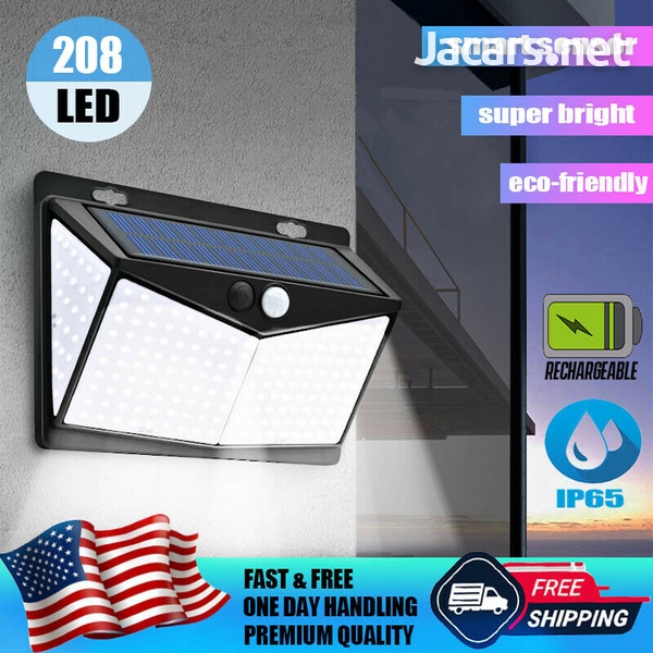 208 LED PIR Motion Sensor Solar Power Wall Lights For Homes Businesses Outdoor-1