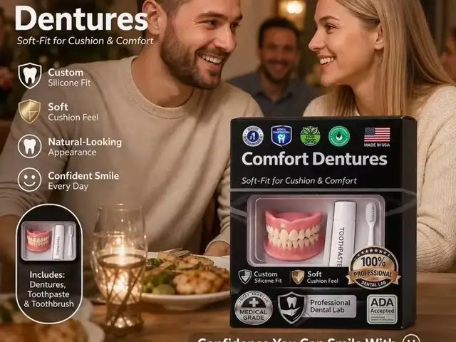 New Moldable Silicone Denture Set Upper Lower Natural Ivory False Teeth Kit Inst, Saint Catherine