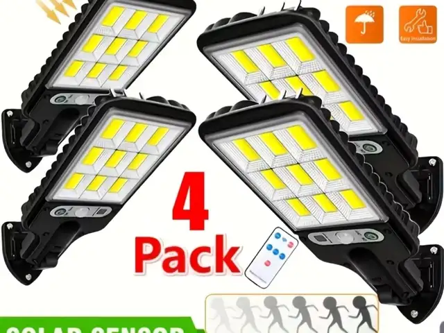 1pc Solar Lights Outdoor 3 Modes 200COB Waterproof Street Lamp Motion Sensor Sec, Saint Catherine