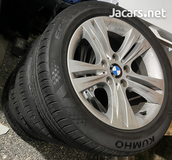 Bmw 17inch rims and tyres, next to new-1